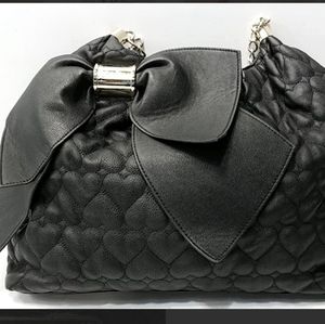 Large Betsey Johnson Heart-Quilted Tote Bag